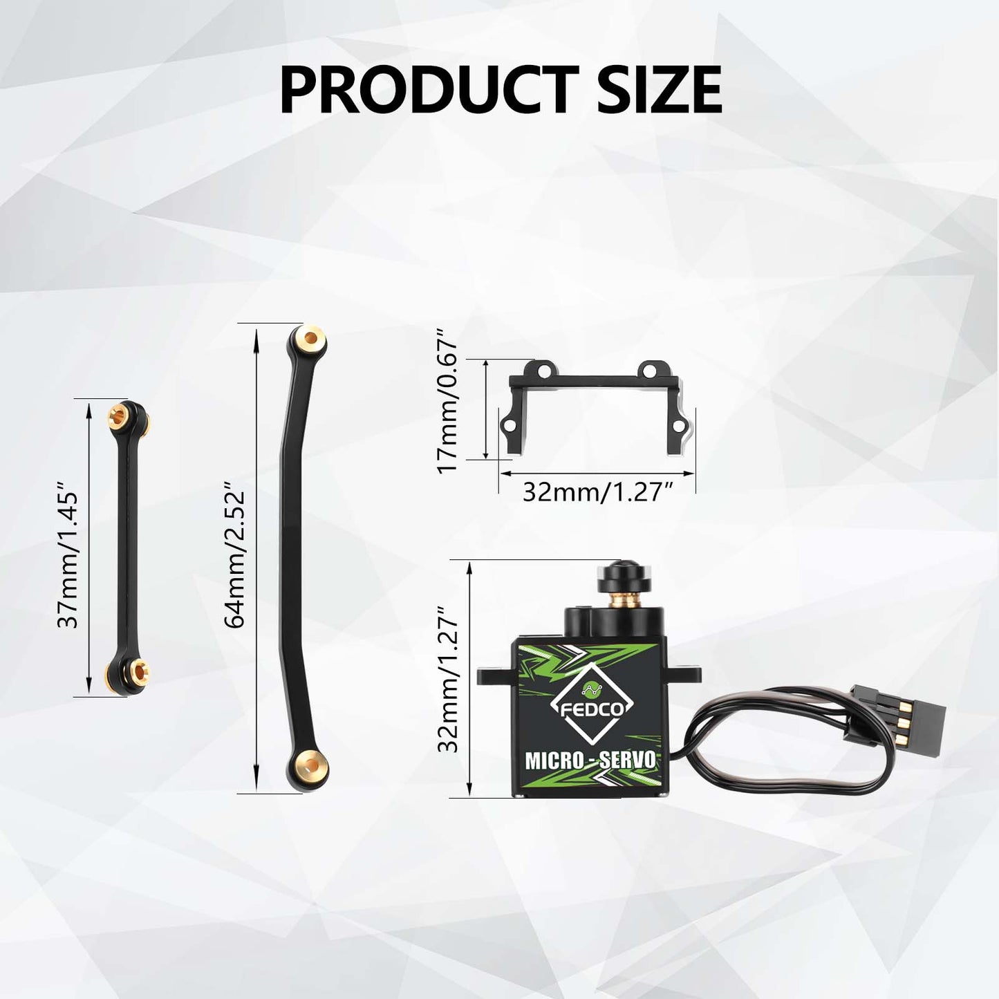 FEDCO FCX24 Servo Upgrade For FMS FCX18 FCX24 Upgrades 1/24 1/18 RC Crawler