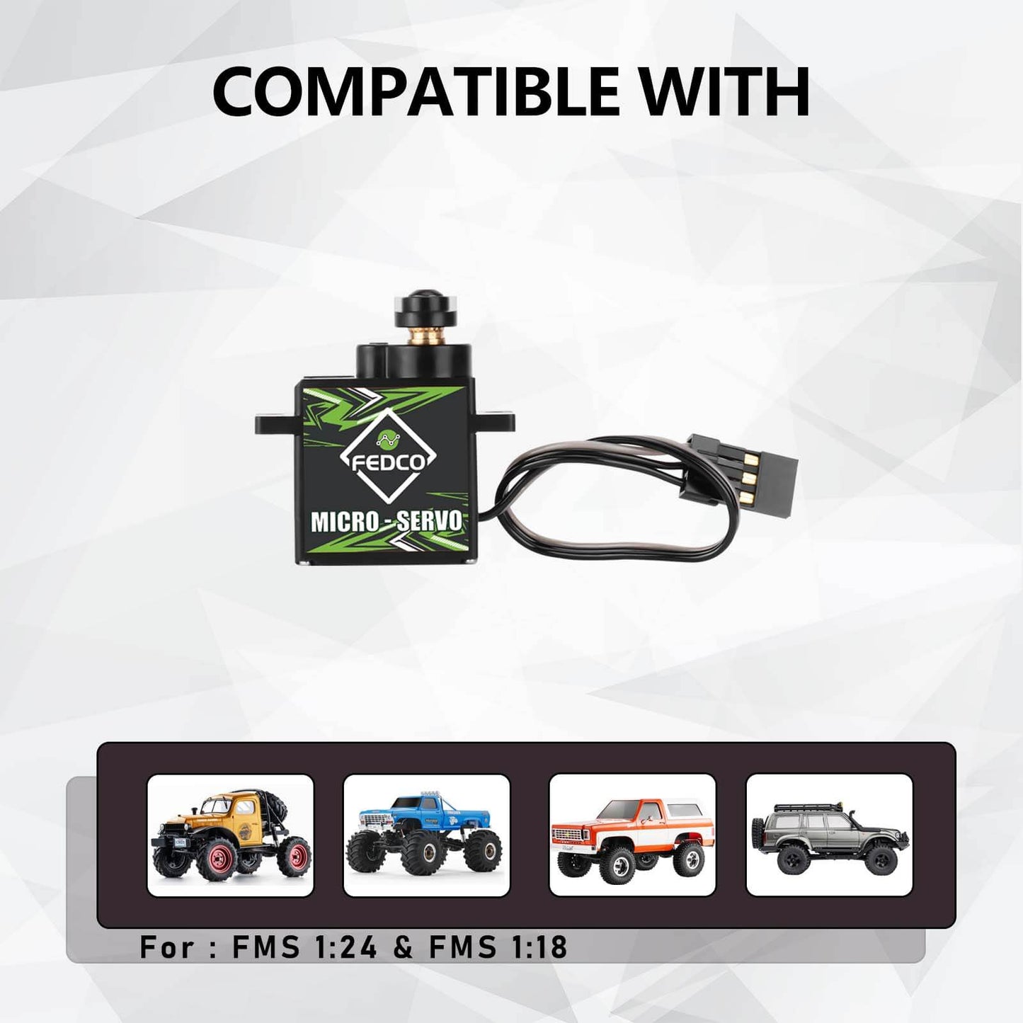 FEDCO FCX24 Servo Upgrade For FMS FCX18 FCX24 Upgrades 1/24 1/18 RC Crawler