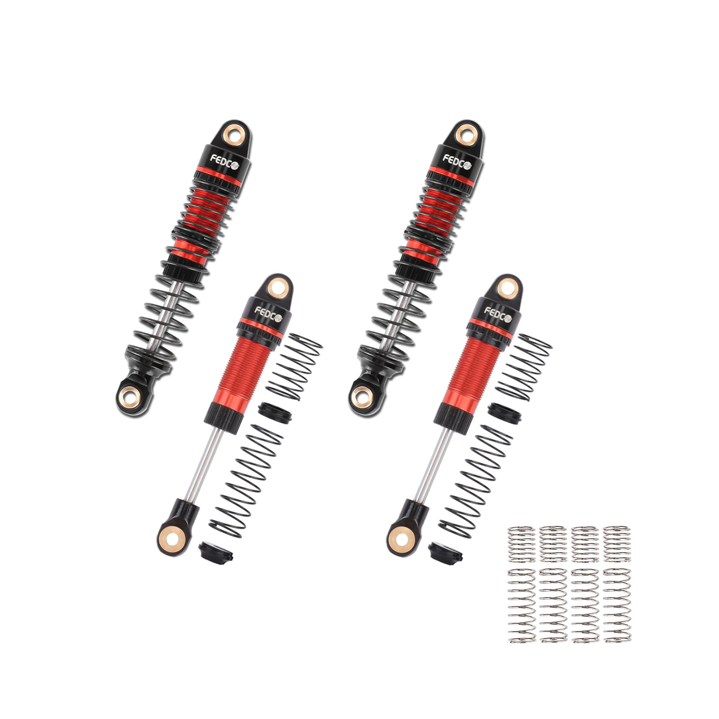 FEDCO DSS18 Shocks 51MM Oil-Filled Dual Spring Shock Absorber CNC Long Threaded Oil Damper With Spring For TRX4M Upgrades 1/18 RC Crawler