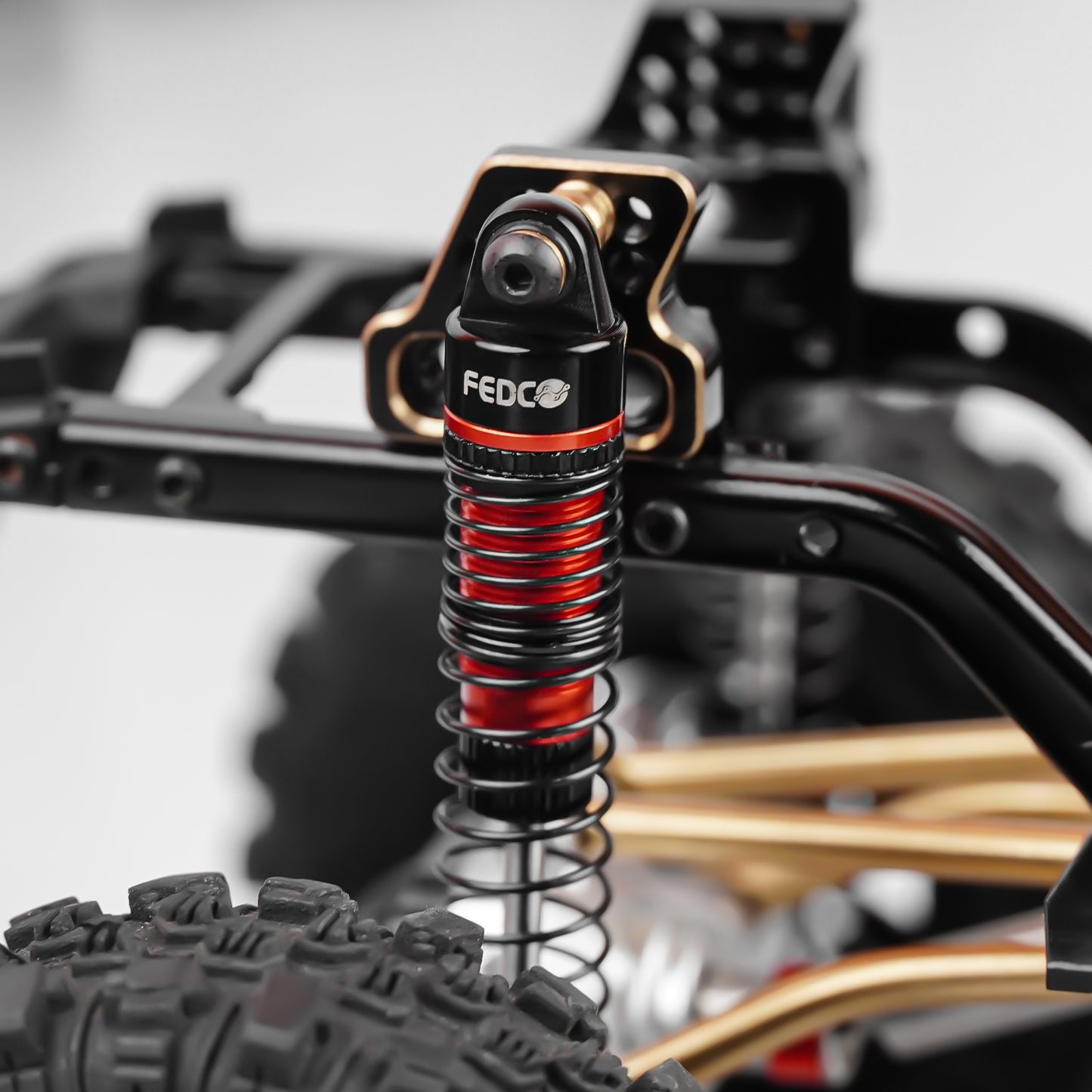 FEDCO DSS18 Shocks 51MM Oil-Filled Dual Spring Shock Absorber CNC Long Threaded Oil Damper With Spring For TRX4M Upgrades 1/18 RC Crawler