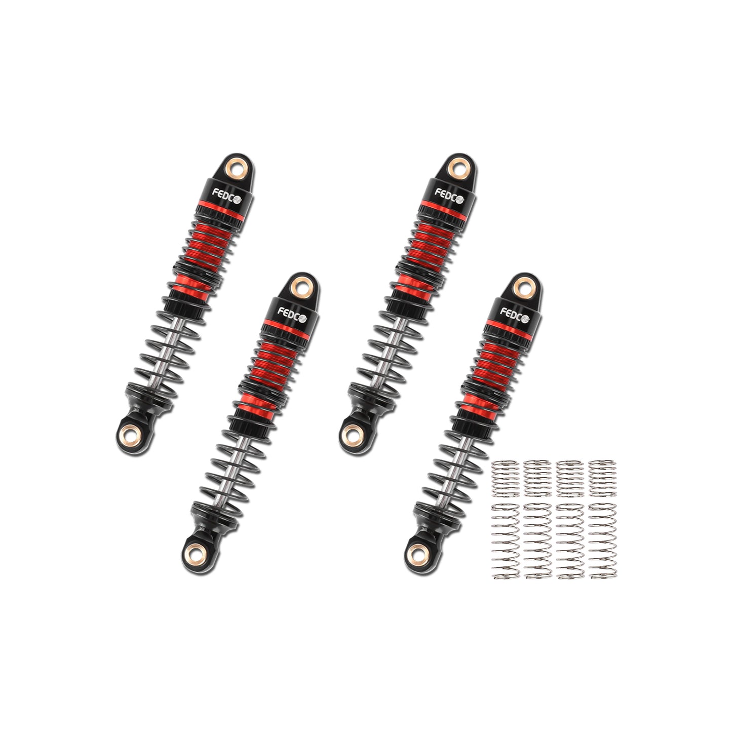 FEDCO DSS18 Shocks 51MM Oil-Filled Dual Spring Shock Absorber CNC Long Threaded Oil Damper With Spring For TRX4M Upgrades 1/18 RC Crawler