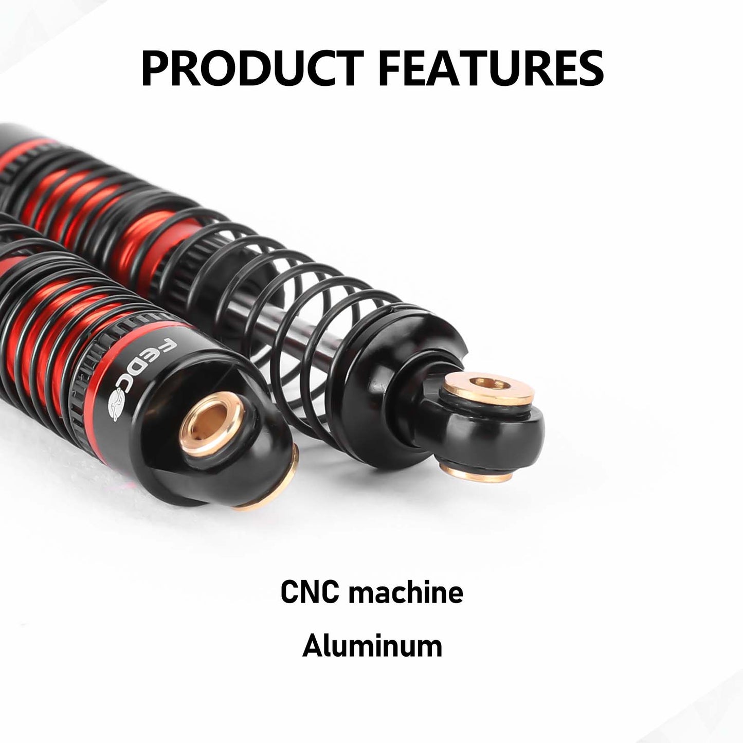 FEDCO DSS18 Shocks 51MM Oil-Filled Dual Spring Shock Absorber CNC Long Threaded Oil Damper With Spring For TRX4M Upgrades 1/18 RC Crawler