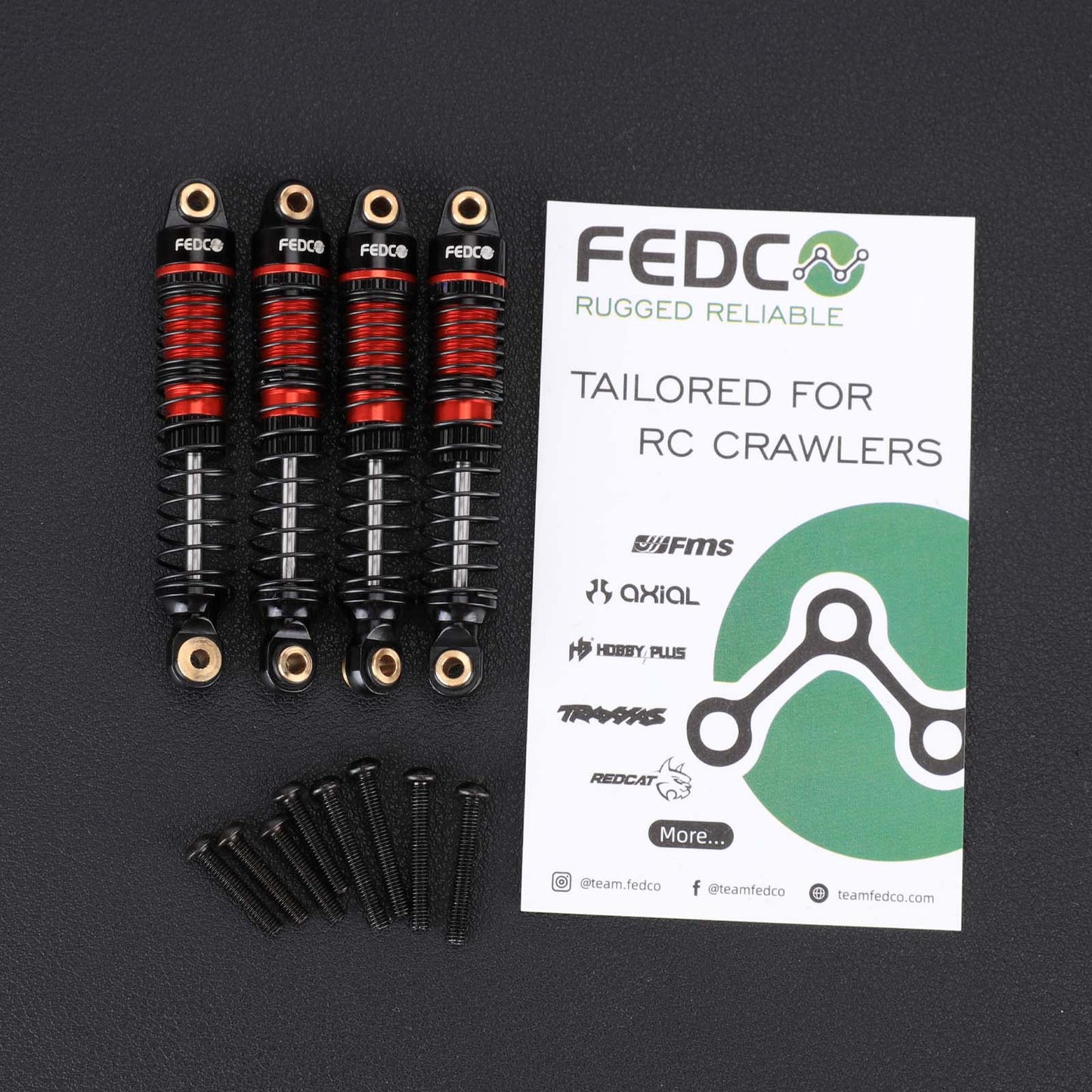 FEDCO DSS18 Shocks 51MM Oil-Filled Dual Spring Shock Absorber CNC Long Threaded Oil Damper With Spring For TRX4M Upgrades 1/18 RC Crawler