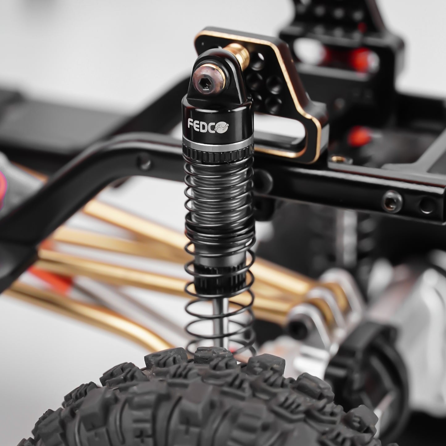 FEDCO DSS18 Shocks 51MM Oil-Filled Dual Spring Shock Absorber CNC Long Threaded Oil Damper With Spring For TRX4M Upgrades 1/18 RC Crawler