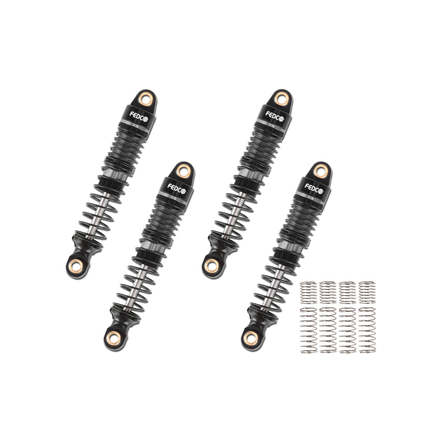 FEDCO DSS18 Shocks 51MM Oil-Filled Dual Spring Shock Absorber CNC Long Threaded Oil Damper With Spring For TRX4M Upgrades 1/18 RC Crawler
