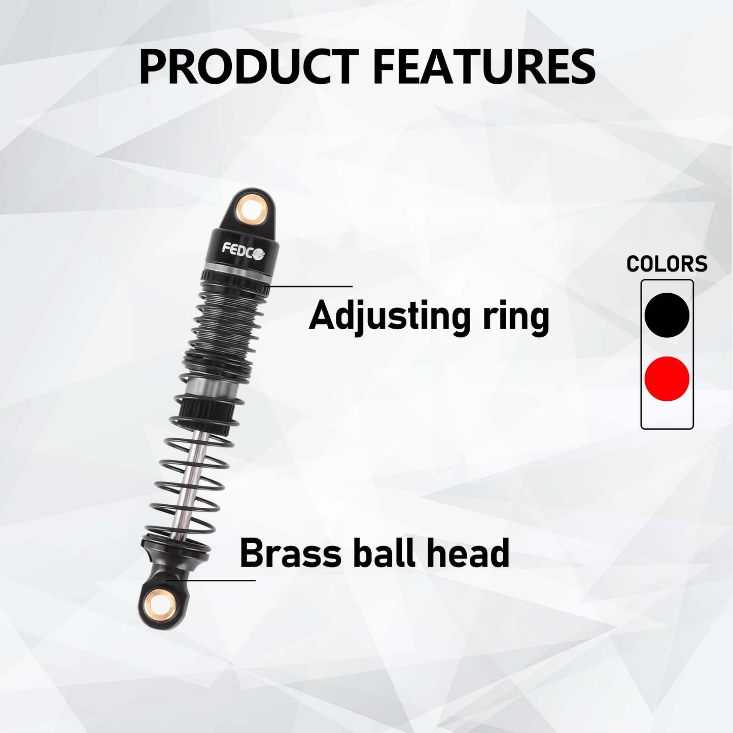 FEDCO DSS18 Shocks 51MM Oil-Filled Dual Spring Shock Absorber CNC Long Threaded Oil Damper With Spring For TRX4M Upgrades 1/18 RC Crawler