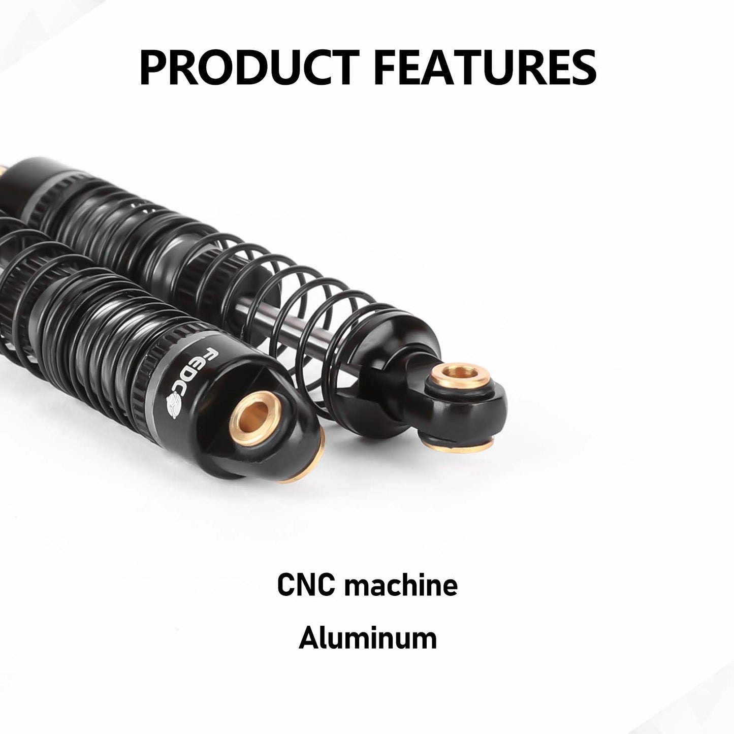 FEDCO DSS18 Shocks 51MM Oil-Filled Dual Spring Shock Absorber CNC Long Threaded Oil Damper With Spring For TRX4M Upgrades 1/18 RC Crawler
