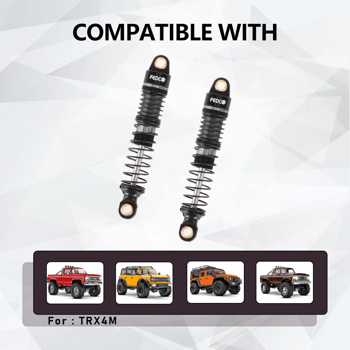 FEDCO DSS18 Shocks 51MM Oil-Filled Dual Spring Shock Absorber CNC Long Threaded Oil Damper With Spring For TRX4M Upgrades 1/18 RC Crawler