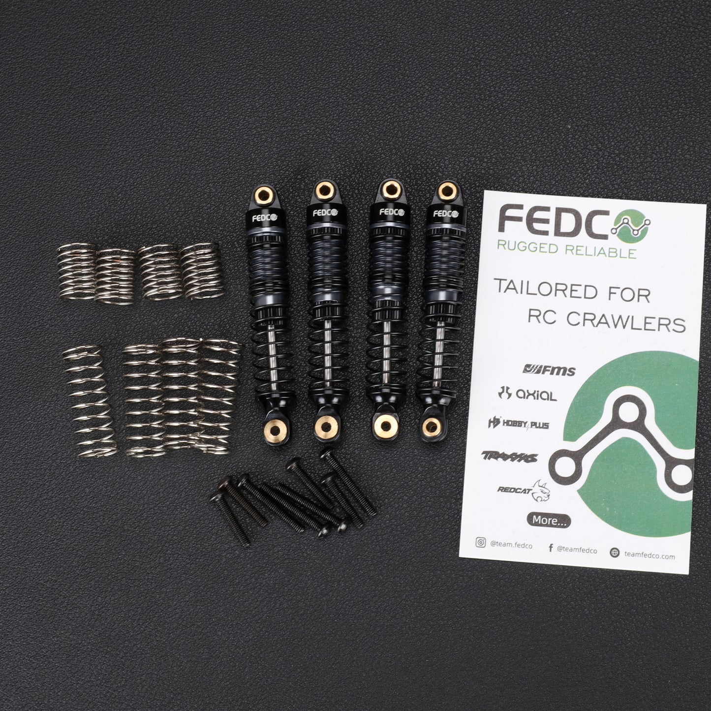 FEDCO DSS18 Shocks 51MM Oil-Filled Dual Spring Shock Absorber CNC Long Threaded Oil Damper With Spring For TRX4M Upgrades 1/18 RC Crawler