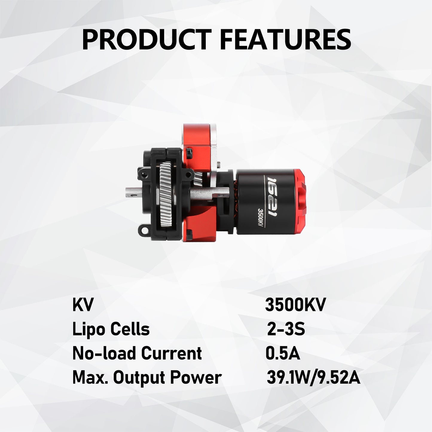 SCX24 Motor and Transmission with Hobbywing QUICRUN Outer-1621SL 3500KV Brushless Motor Upgrade for Axial SCX24 Upgrades 1/24 RC Crawler