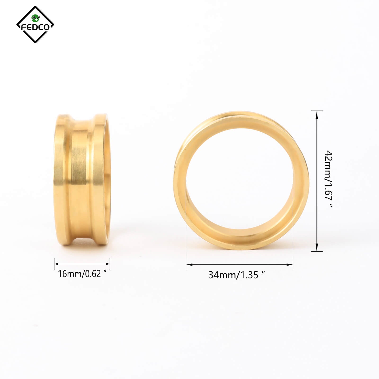 FEDCO FCX24 Brass Counterweights 152g Wheel Weighted Ring Wheel Counterweights for FMS FCX18 FCX24 Upgrade Parts 1/24 1/18 RC Crawler - FEDCO