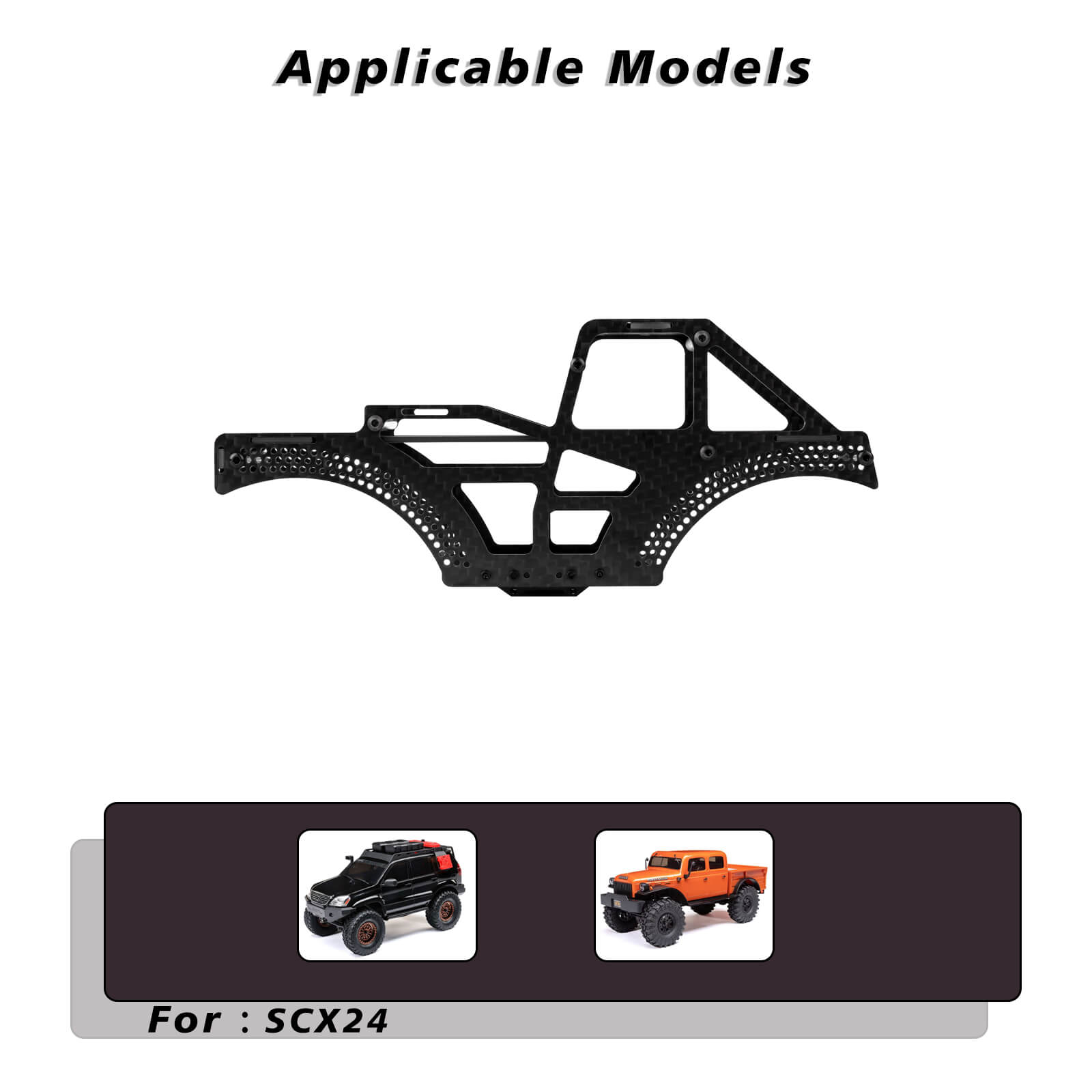 FEDCO Monster Truck SCX24 Carbon Fiber Frame LCG Chassis for Axial SCX24 Upgrade Parts 1/24 RC Crawler - FEDCO
