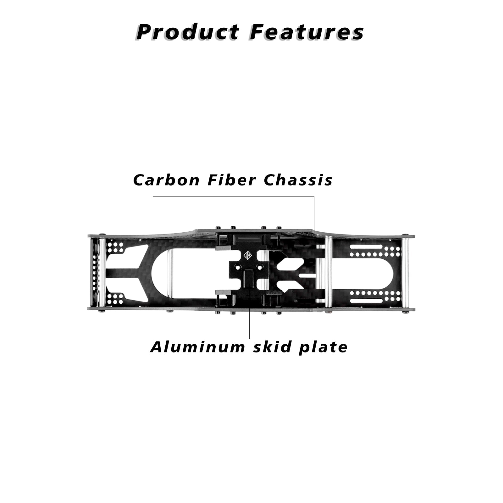 FEDCO Monster Truck SCX24 Carbon Fiber Frame LCG Chassis for Axial SCX24 Upgrade Parts 1/24 RC Crawler - FEDCO
