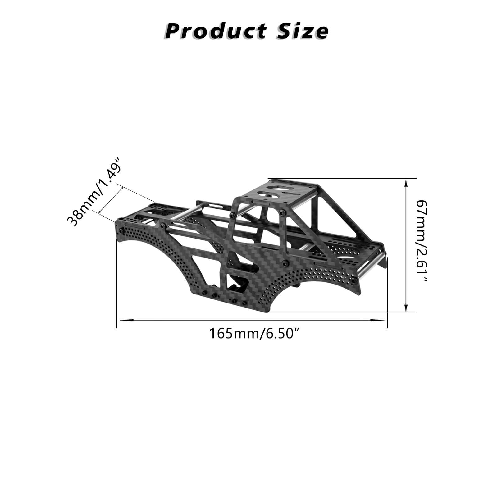 FEDCO Monster Truck SCX24 Carbon Fiber Frame LCG Chassis for Axial SCX24 Upgrade Parts 1/24 RC Crawler - FEDCO