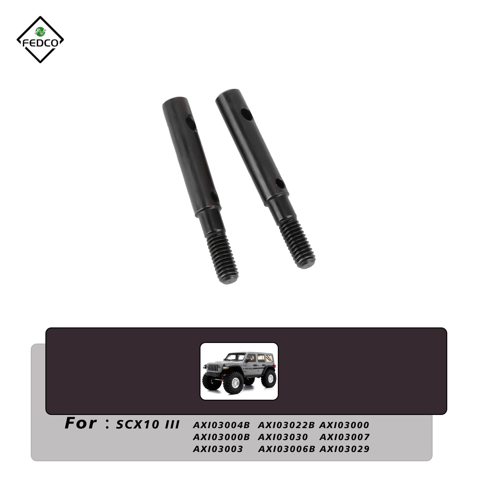 FEDCO SCX10 Portal Stub Axle Drive Shaft for Axial Capra 1.9 SCX10III Upgrade Parts 1/10 RC Crawler - FEDCO