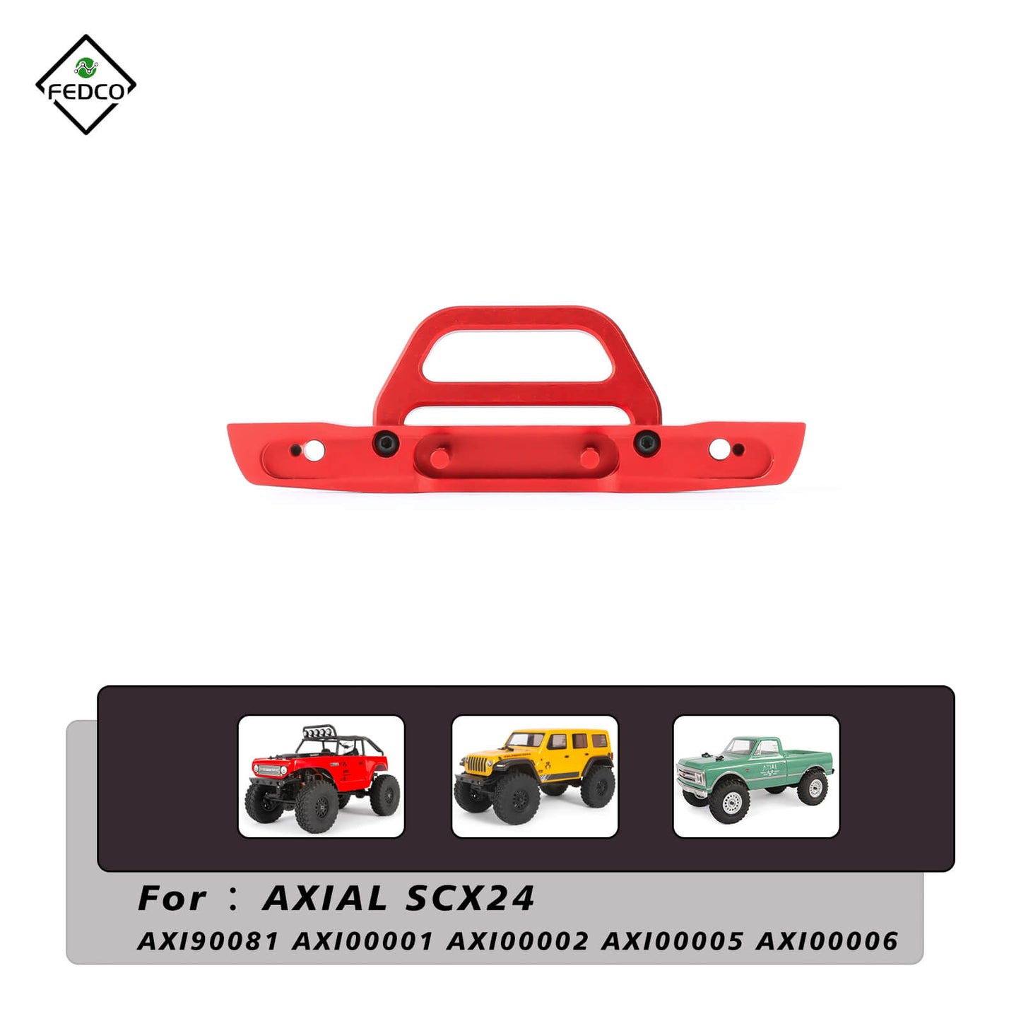 FEDCO SCX24 Front Bumper For Axial SCX24 Upgrades 1/24 RC Crawler - FEDCO