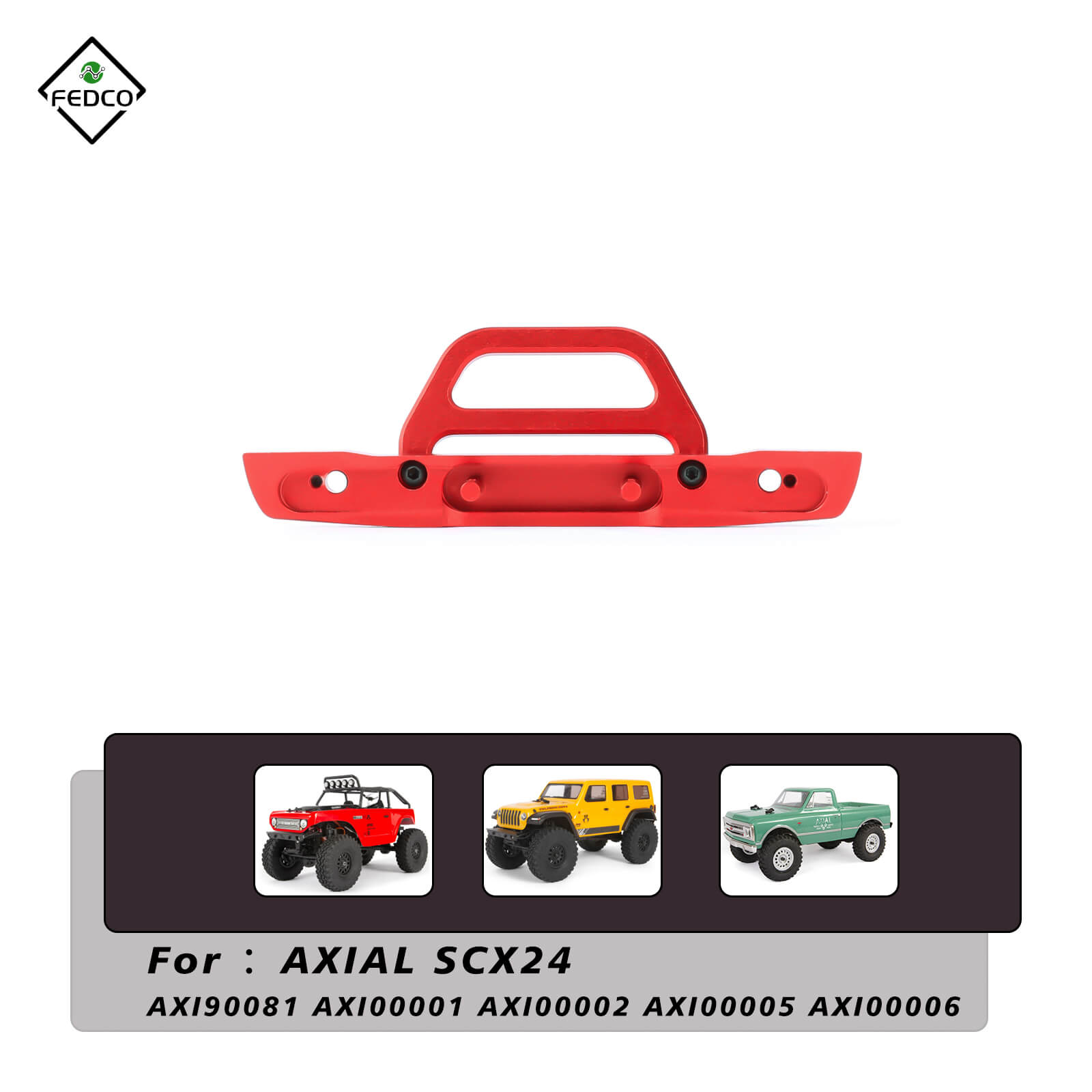 FEDCO SCX24 Front Bumper For Axial SCX24 Upgrades 1/24 RC Crawler - FEDCO