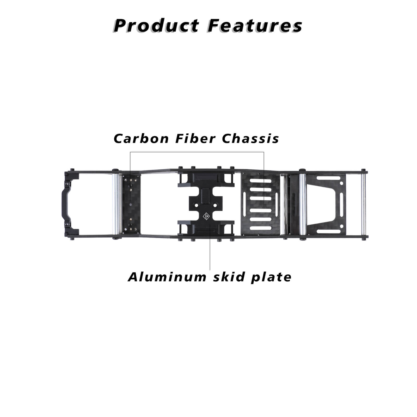 FEDCO SCX24 LCG Chassis Body Shell RC Carbon Fibre Chassis Frame Body Shell Kit for Axial SCX24 C10 JLU Bronco Base Camp GX470 Upgrade Parts 1/24 RC Crawler - FEDCO
