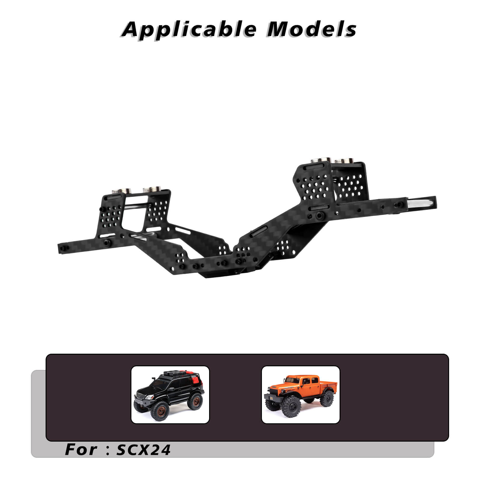 FEDCO SCX24 LCG Chassis Body Shell RC Carbon Fibre Chassis Frame Body Shell Kit for Axial SCX24 C10 JLU Bronco Base Camp GX470 Upgrade Parts 1/24 RC Crawler - FEDCO