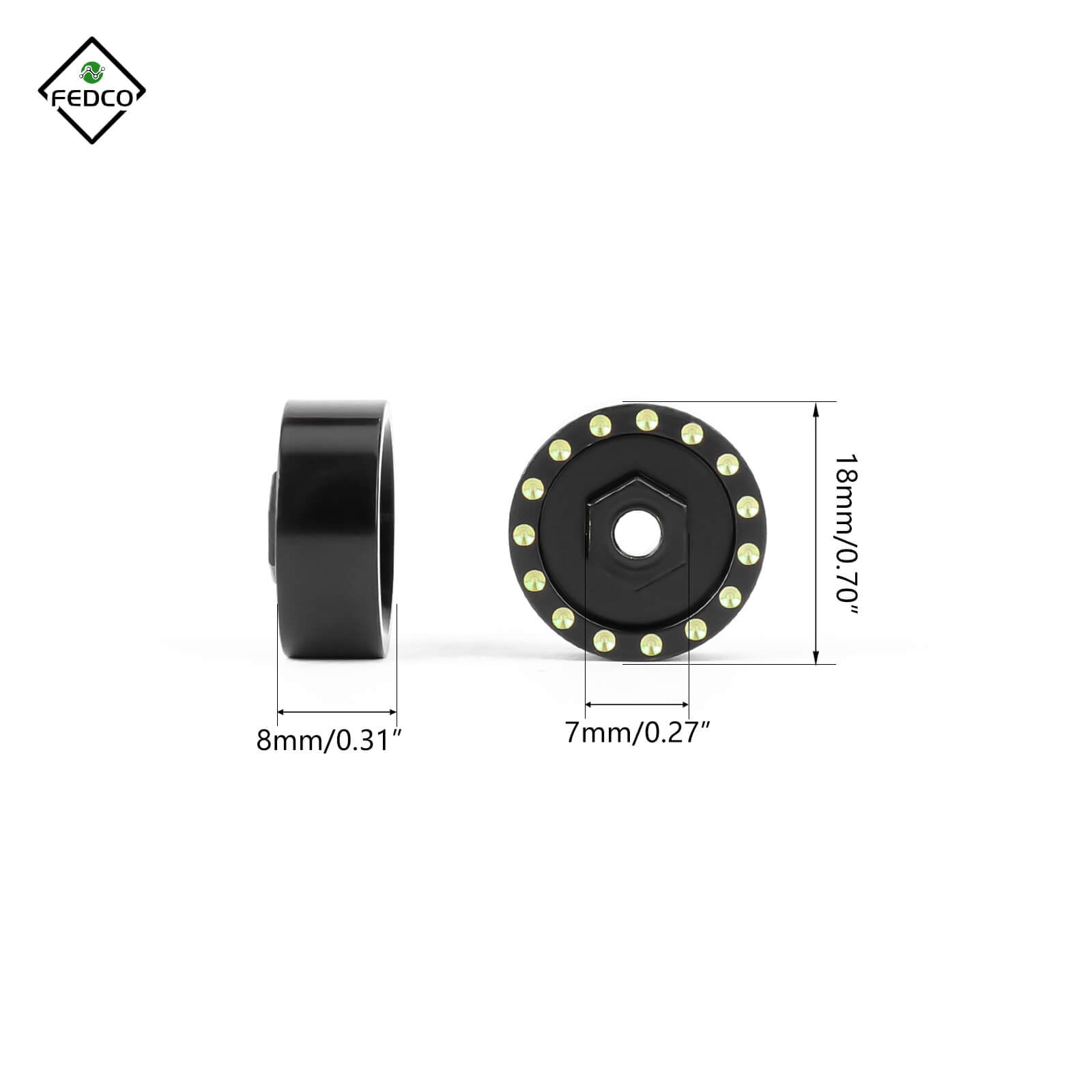 FEDCO SCX24 Wheel Weights 9g Counterweight For Axial SCX24 Upgrade Parts 1/24 RC Crawler - FEDCO