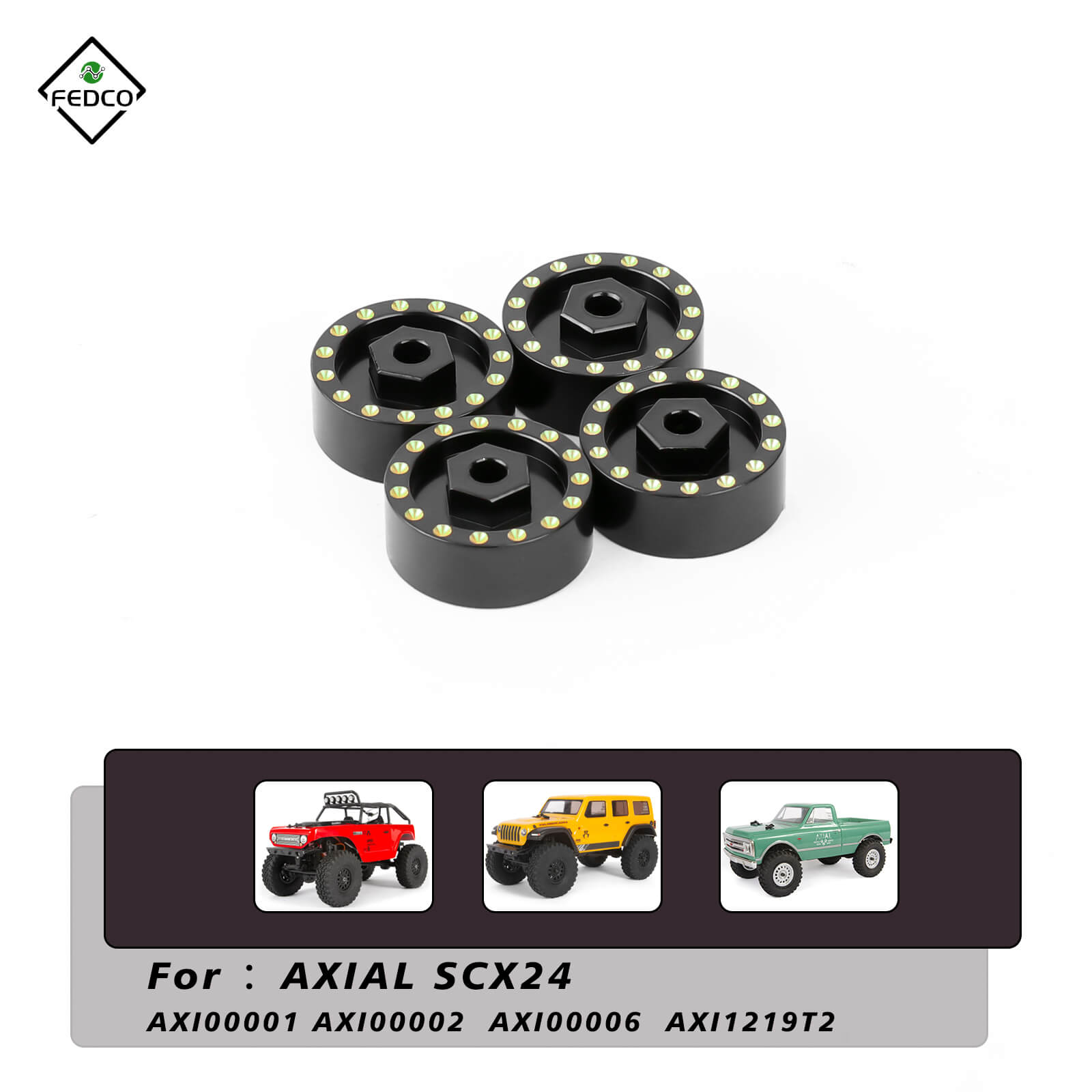 FEDCO SCX24 Wheel Weights 9g Counterweight For Axial SCX24 Upgrade Parts 1/24 RC Crawler - FEDCO