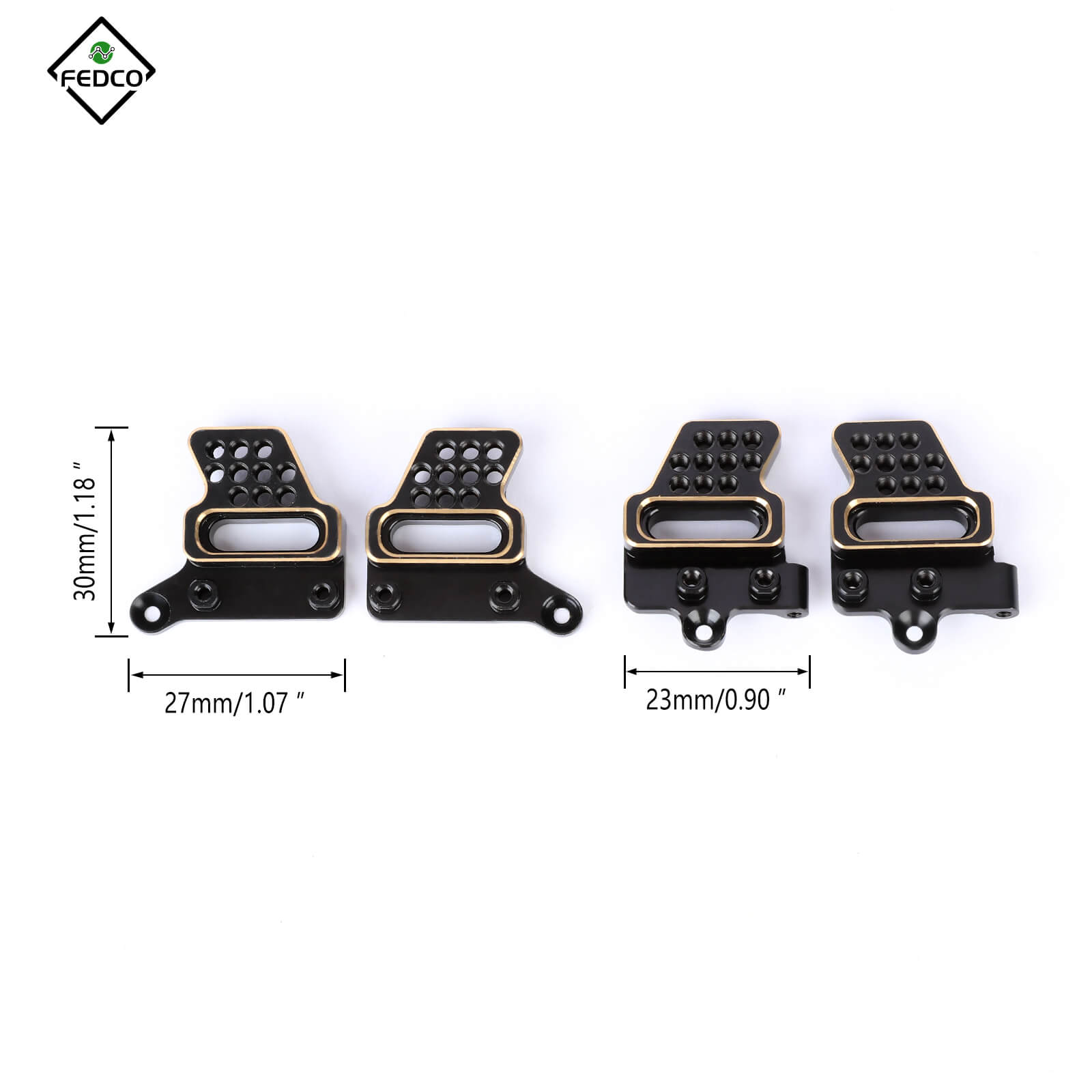FEDCO Shock Mount Brass Multiple Positions Shock Bracket for TRX4M Upgrades 1/18 RC Crawler - FEDCO