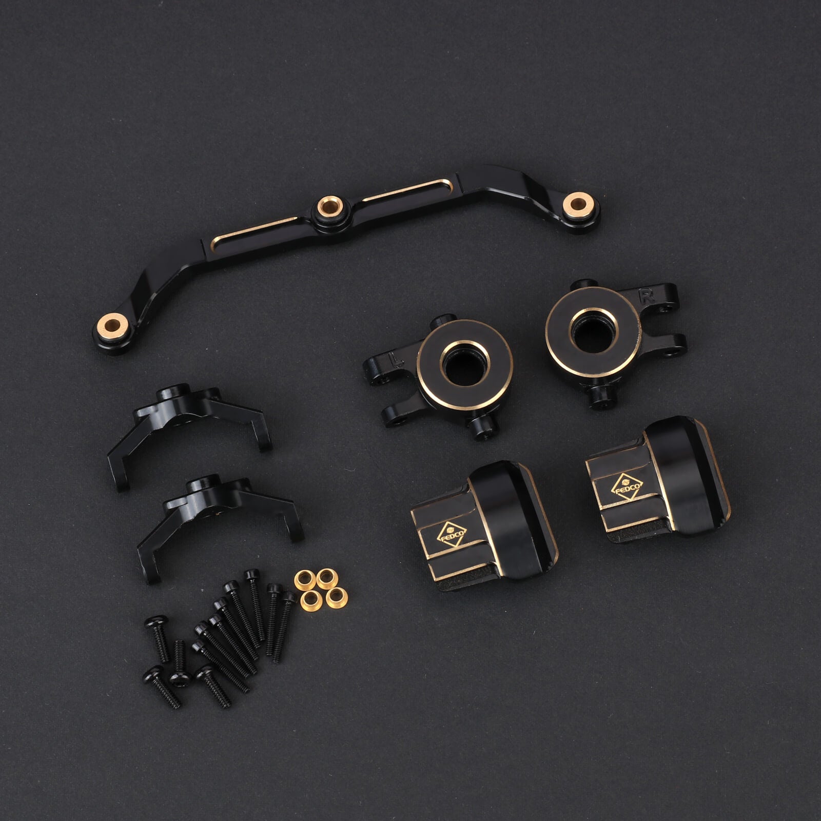 FEDCO TRX4M Steering Upgrades Brass Diff Cover Steering Links Steering Knuckles and Caster Blocks For TRX4M Upgrade Parts 1/18 RC Crawler - FEDCO