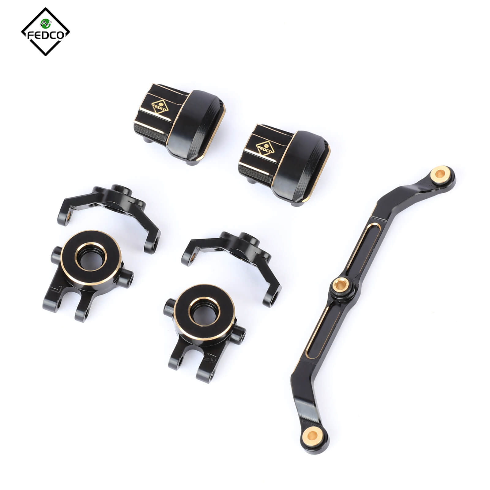 FEDCO TRX4M Steering Upgrades Brass Diff Cover Steering Links Steering Knuckles and Caster Blocks For TRX4M Upgrade Parts 1/18 RC Crawler - FEDCO