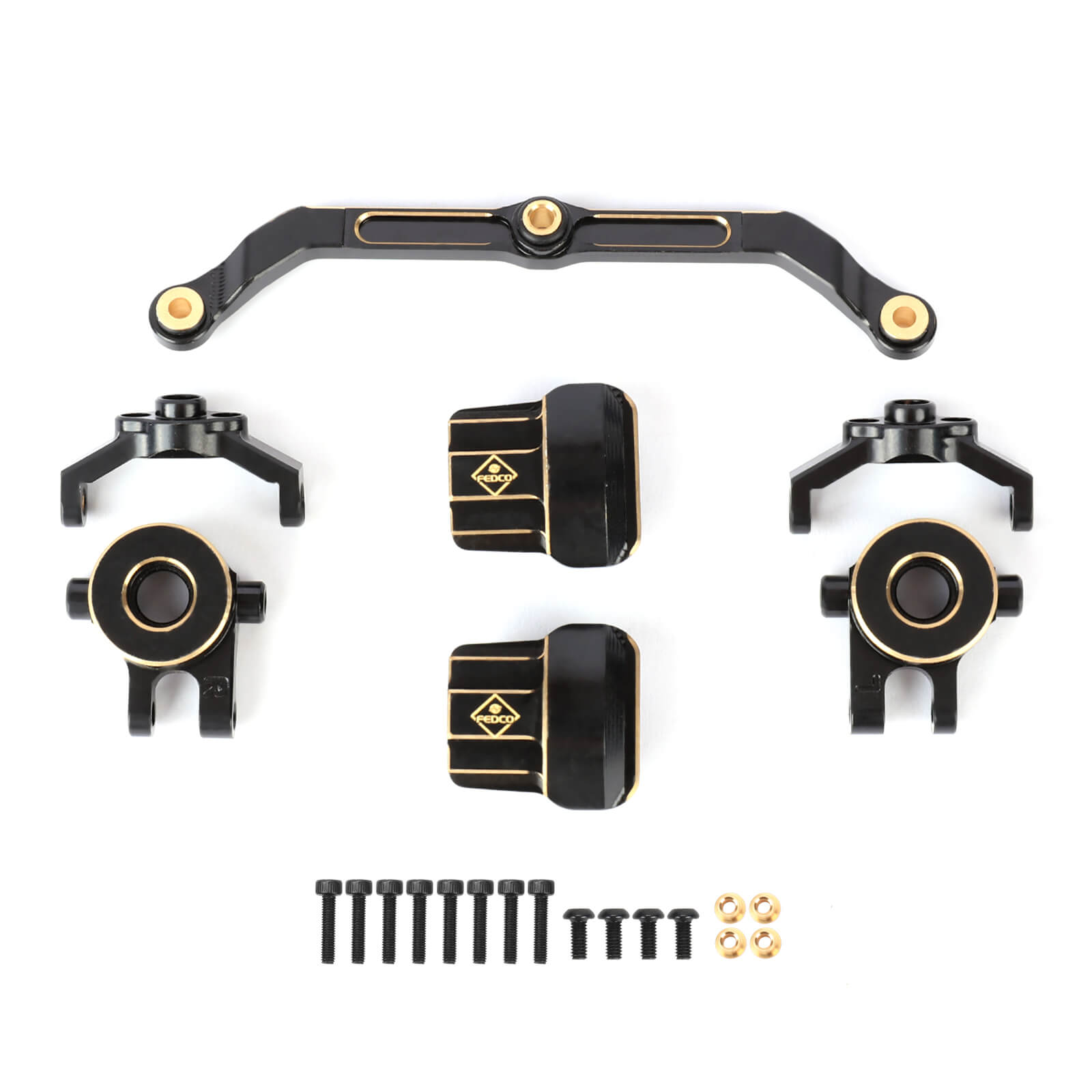FEDCO TRX4M Steering Upgrades Brass Diff Cover Steering Links Steering Knuckles and Caster Blocks For TRX4M Upgrade Parts 1/18 RC Crawler - FEDCO
