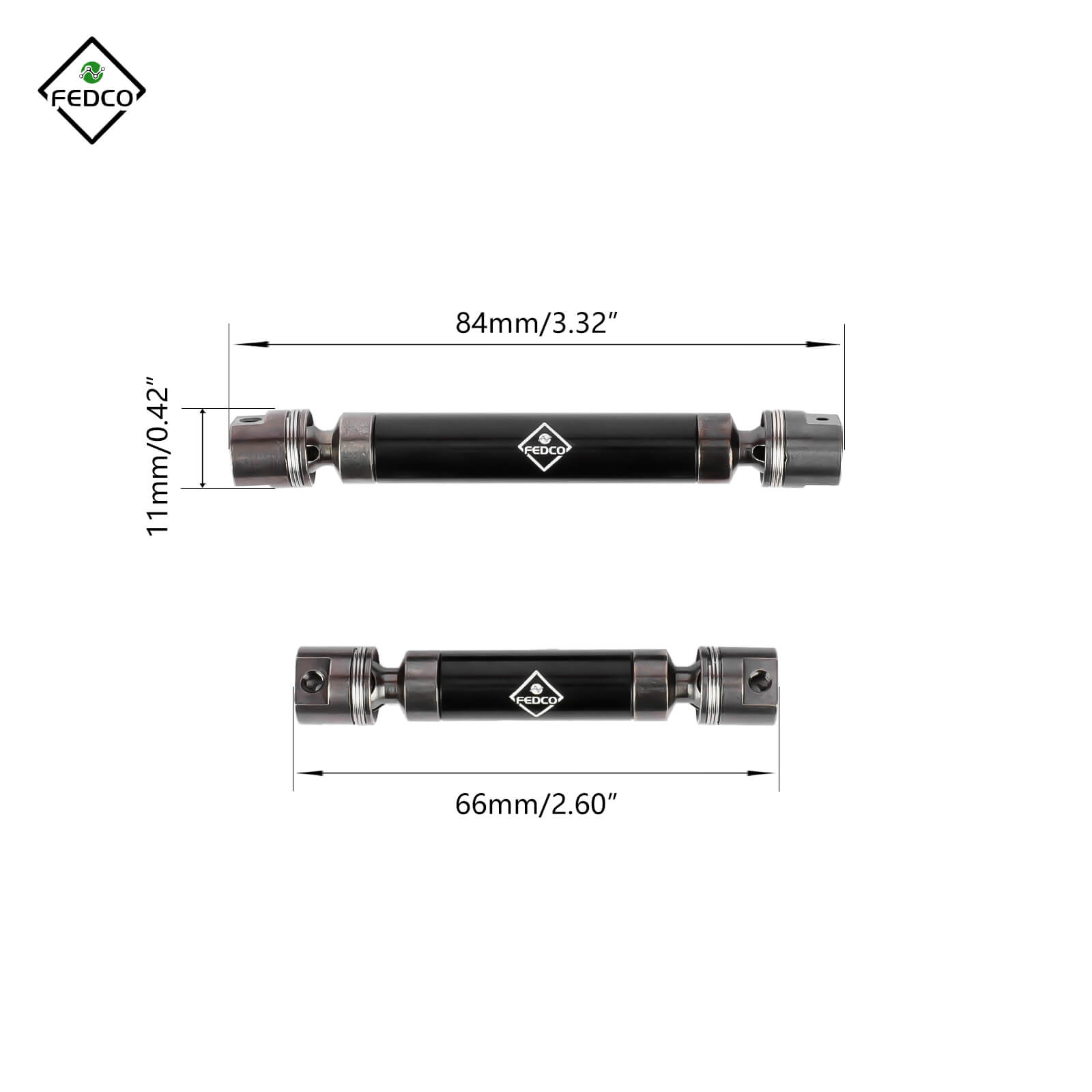 FEDCO UTB18 Driveshafts 66 - 76MM 84 - 105MM For Axial Capra UTB18 Upgrades Trail 4WD 1/18 RC Crawler - FEDCO