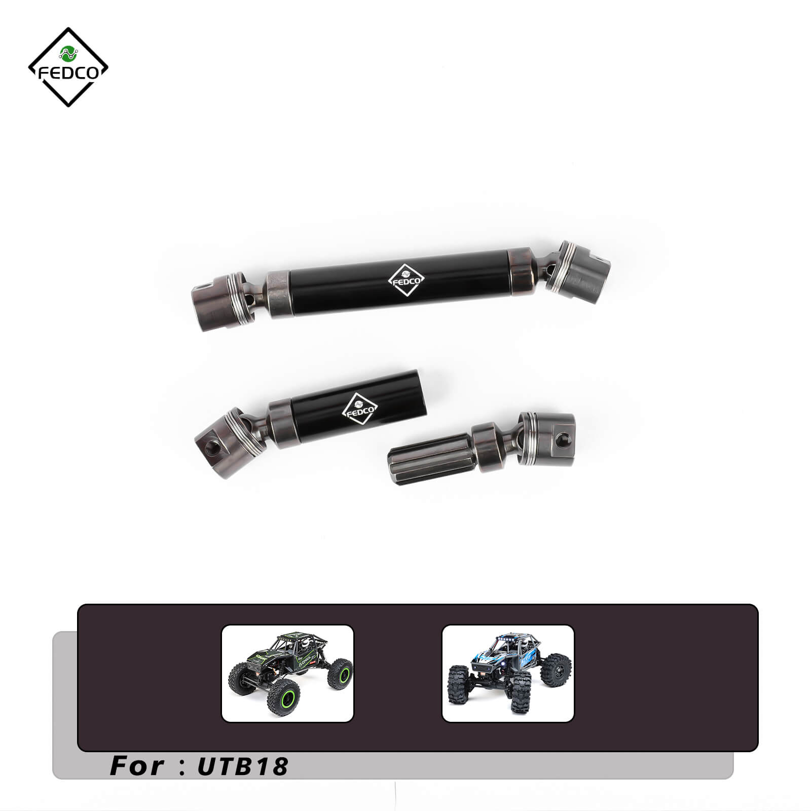 FEDCO UTB18 Driveshafts 66 - 76MM 84 - 105MM For Axial Capra UTB18 Upgrades Trail 4WD 1/18 RC Crawler - FEDCO