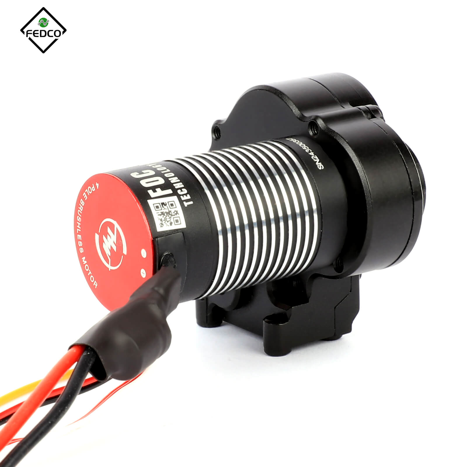 FEDCO UTB18 Motor Transmission with Hobbywing QUICRUN Fusion Mini16 3000KV Brushless Motor ESC Combo 2in1 FOC System for Axial UTB18 Capra 4WD & 4WS Upgrades 1/18 RC Crawler - FEDCO