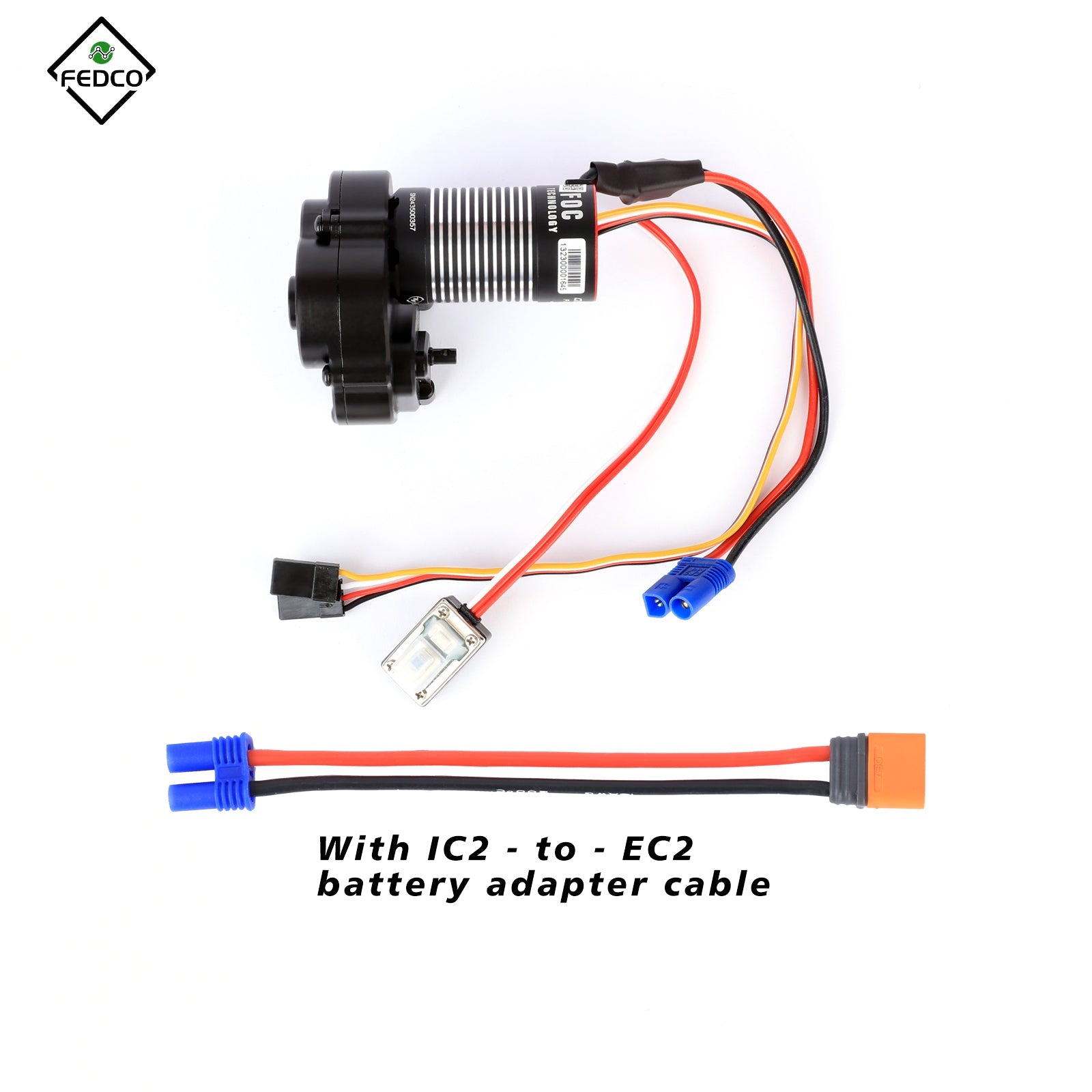 FEDCO UTB18 Motor Transmission with Hobbywing QUICRUN Fusion Mini16 3000KV Brushless Motor ESC Combo 2in1 FOC System for Axial UTB18 Capra 4WD & 4WS Upgrades 1/18 RC Crawler - FEDCO