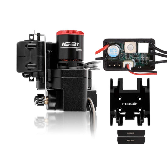 Motor Upgrade 2 - Speed Transmission with Hobbywing Quicrun WP Mini24 Combo Outer 1621SL 3500KV Brushless Motor and ESC Combo with Transmission Mount,Side Plate,PH2.0 & JST & MX2.0 Plug for TRX4M Upgrades 1/18 RC Crawler - FEDCO