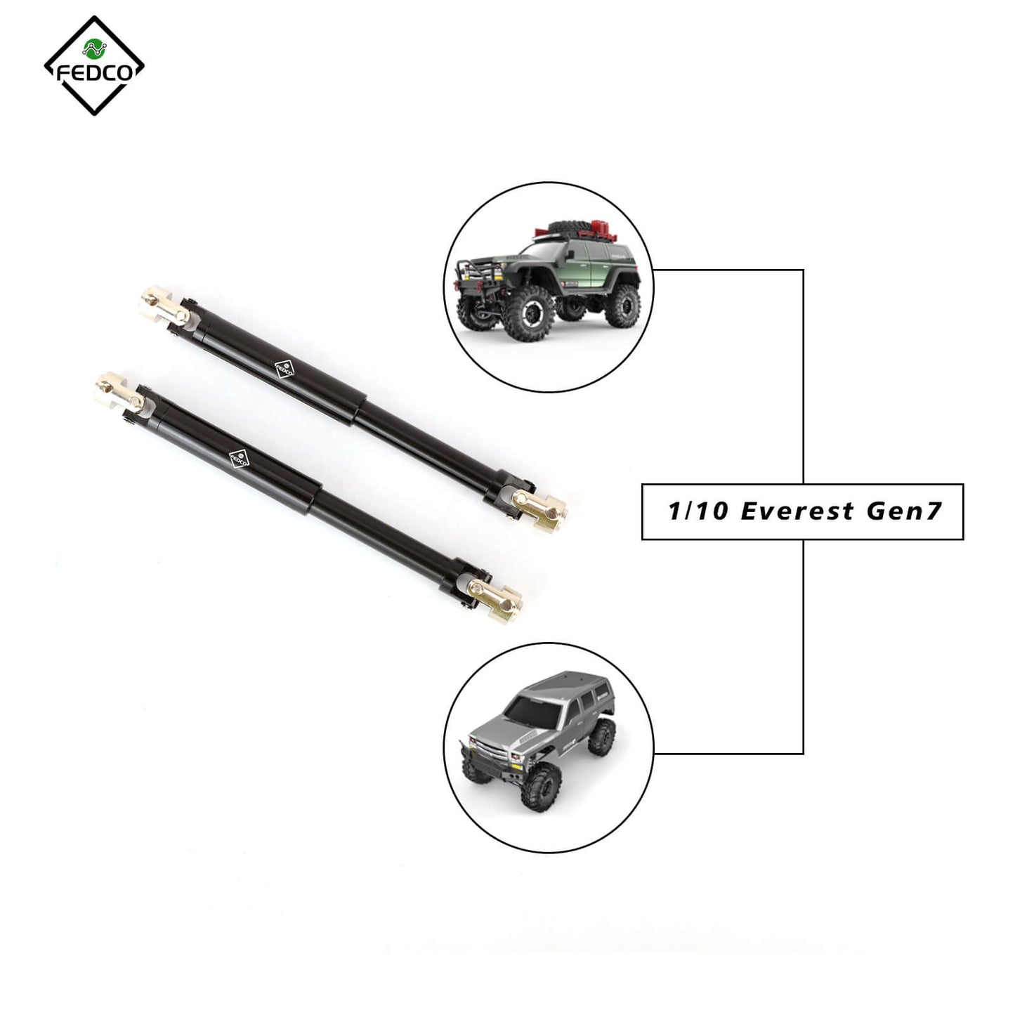 FEDCO Drive Shaft 106-138MM Steel Driveshaft For RedCat Everest Gen7 RC Crawler Upgrade Parts