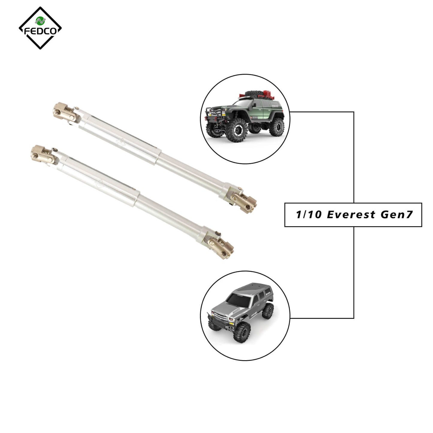 FEDCO Drive Shaft 106-138MM Steel Driveshaft For RedCat Everest Gen7 RC Crawler Upgrade Parts