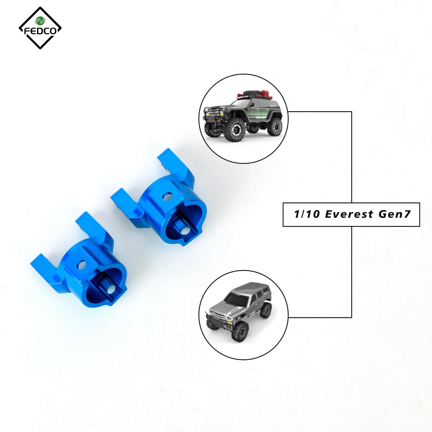 FEDCO Caster Blocks C-Hubs Caster Mounts For RedCat Everest Gen7 RC Crawler Upgrade Parts