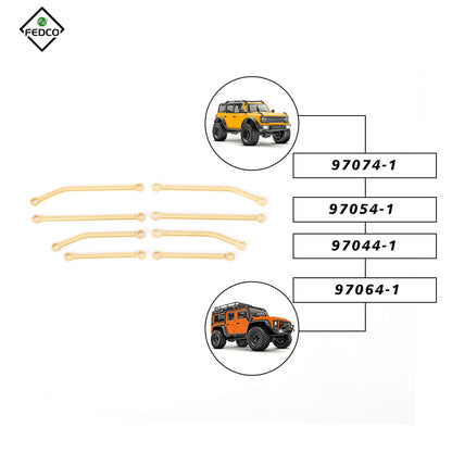 FEDCO TRX4M Steering Link High Clearance Linkages Brass Link Set For TRX4M Upgrades Parts 1/18 RC Crawler