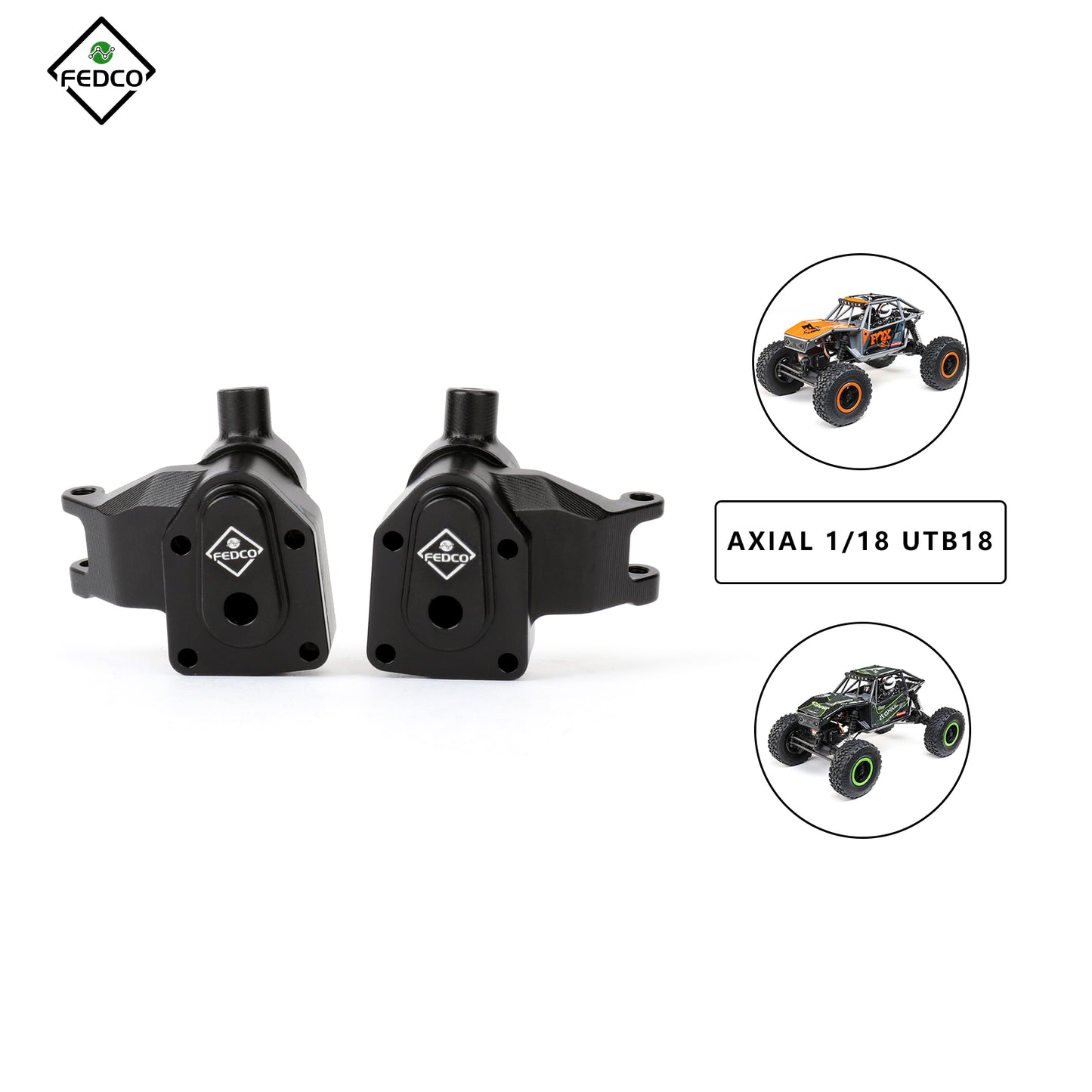 FEDCO UTB18 Steering Knuckles Set Portal Steering Hub For Axial UTB18 Upgrades Capra Trail 4WD 1/18 RC Crawler