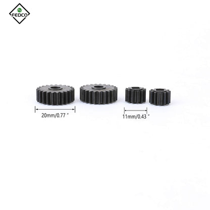 FEDCO SCX10III Portal Gear Set 23T/12T Harden Steel Gears for Axial SCX10 III Upgrade Parts 1/10 RC Crawler