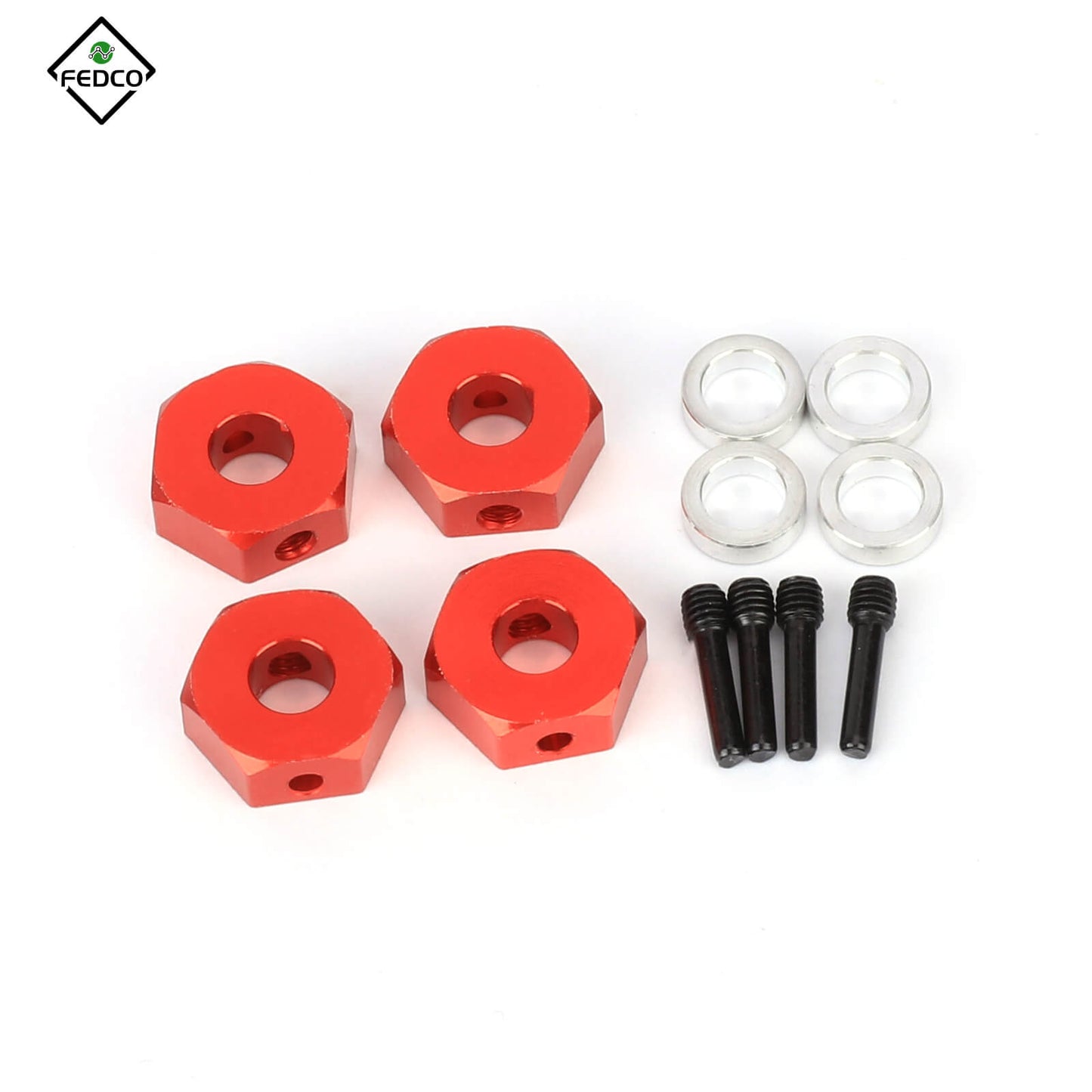 FEDCO SCX10 Hex 12MM Hub Hex Screw Shaft& Spacer Wheel Hex Adapter For Axial SCX10III SCX10 Pro Capra 1.9 UTB Upgrade Parts 1/10 RC Crawler