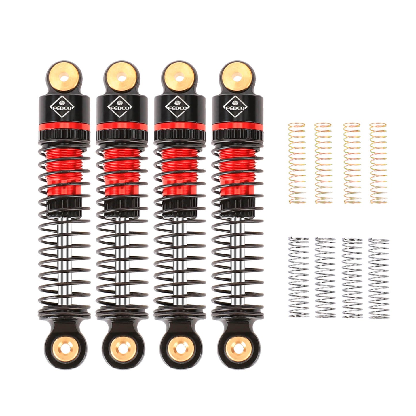 FEDCO SCX24 Shocks 47MM Oil-Filled Shocks Long Travel Shocks Absorber Threaded Shock Absorber Oil Damper For Axial SCX24 Upgrades 1/24 RC Crawler