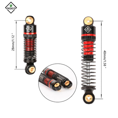 FEDCO SCX24 Shocks 47MM Oil-Filled Shocks Long Travel Shocks Absorber Threaded Shock Absorber Oil Damper For Axial SCX24 Upgrades 1/24 RC Crawler