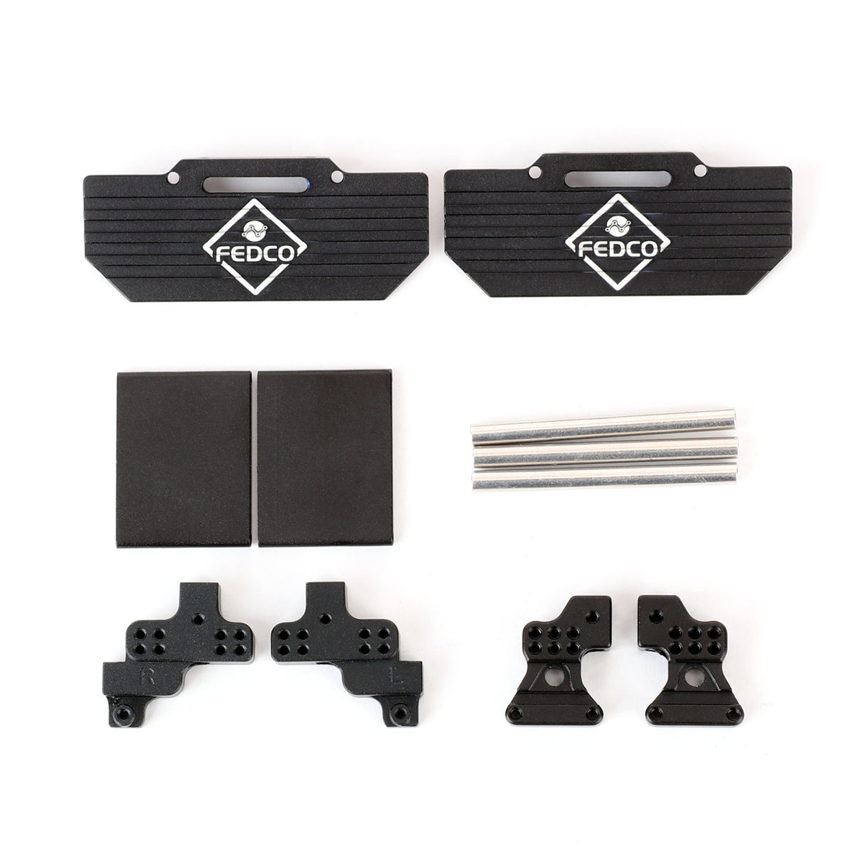 FEDCO SCX24 Side Plate Rock Sliders with Scx 24 Shock Mount Chassis Post