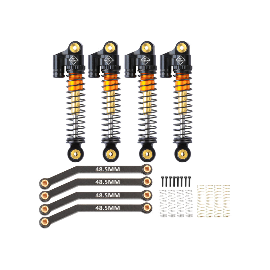 FEDCO FCX24 Shocks 43MM Long Travel Shock Absorber With 48.5MM Steering Links Set For FMS FCX24 Upgrades 1/24 RC Crawler