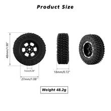 FEDCO FCX24 Wheels and Tires 1.0 Beadlock Wheels 50MM Soft Sticky Tires