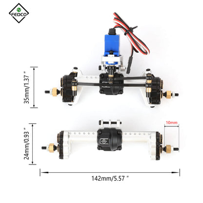 TRX4M Diff Portal Axles +10MM Extended Axles Brass Axles with Servo and Servo Mount Metal Driveshafts For TRX4M Upgrades 1/18 RC Crawler