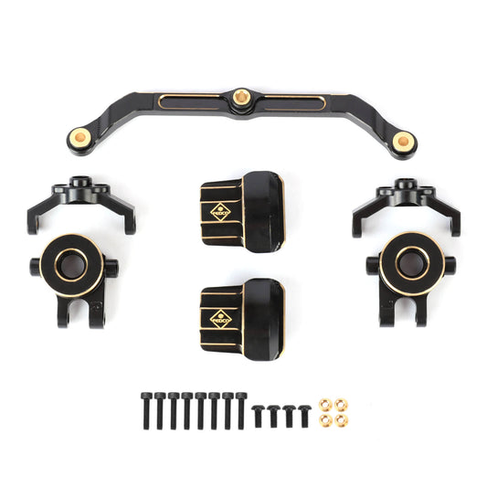 FEDCO TRX4M Steering Upgrades Brass Diff Cover Steering Links Steering Knuckles and Caster Blocks For TRX4M Upgrade Parts 1/18 RC Crawler