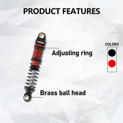 FEDCO DSS18 59MM Shocks Oil-Filled Dual Spring Shock Absorber CNC Long Threaded Oil Damper For TRX4M Upgrades 1/18 RC Crawler