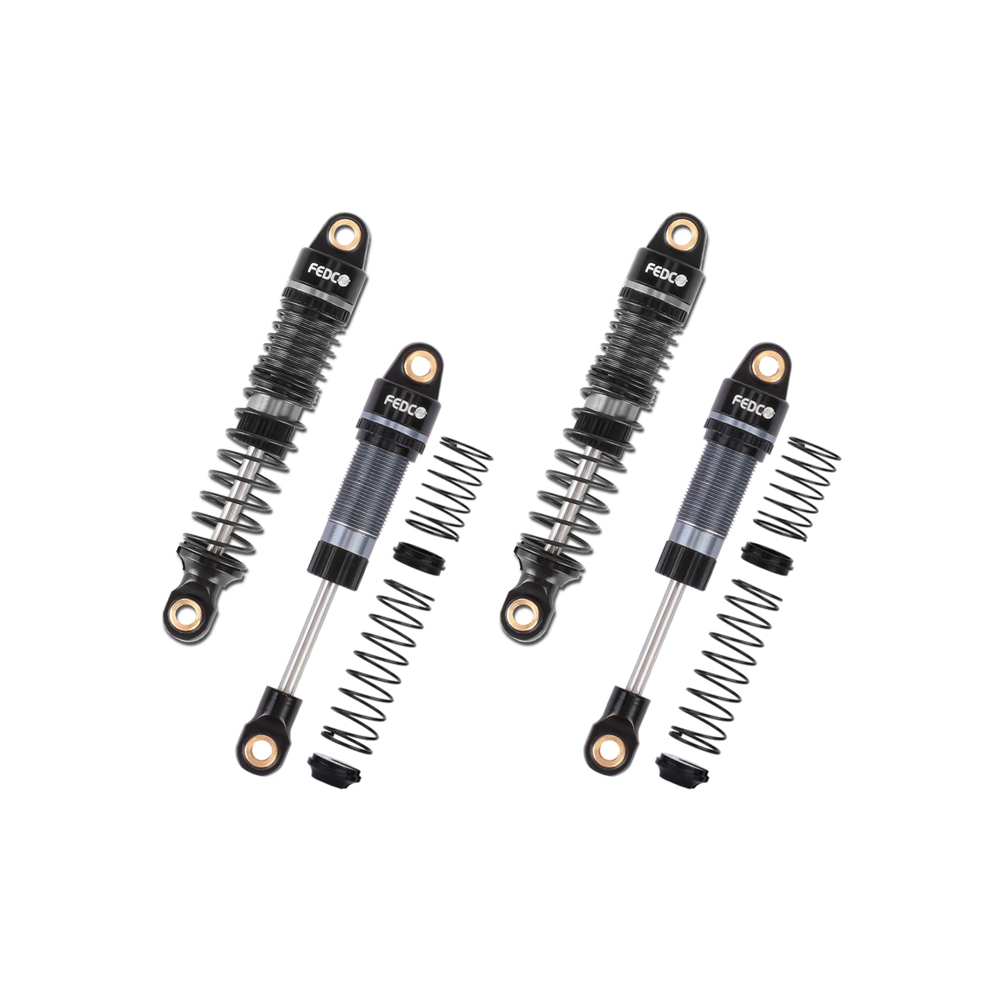 FEDCO DSS18 Shocks 59MM Dual Spring Oil-Filled Shock Absorber CNC Long Threaded Oil Damper For TRX4M Upgrades 1/18 RC Crawler
